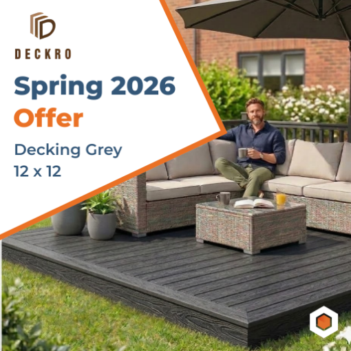 Deckro Composite Decking Grey 12 x 12 Offer Spring 2026 