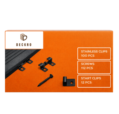 Picture of Deckro DUO Composite Decking Installation Kit Black 4M2 (ORANGE BOX)