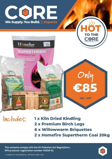Picture of Winter 2026/2027 Fuel Bundle 2- Includes 2 x Supertherm Coal 20kg 6 x Willowarm Briquettes 2 x 18ltr Dinky Bag Logs, 1 x 2.5kg Kiln Dried Kindlling