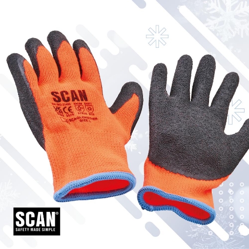 Picture of Scan Dipped Thermal Latex Gloves (3 Pairs)