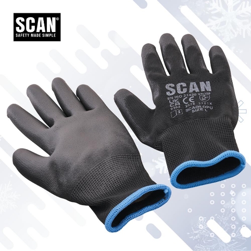 Picture of Scan Safety Black Pu Gloves Pack Of 5 Pairs