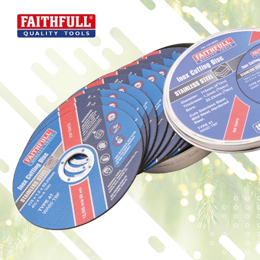Picture of Faithfull 10 Piece 115mm INOX Cut Off Wheels