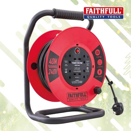 Picture of Faithfull 40m 13A Heavy Duty Cable Reel