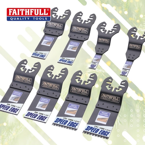 Picture of Faithfull 8 Piece Mixed Multi-Tool Blade Set