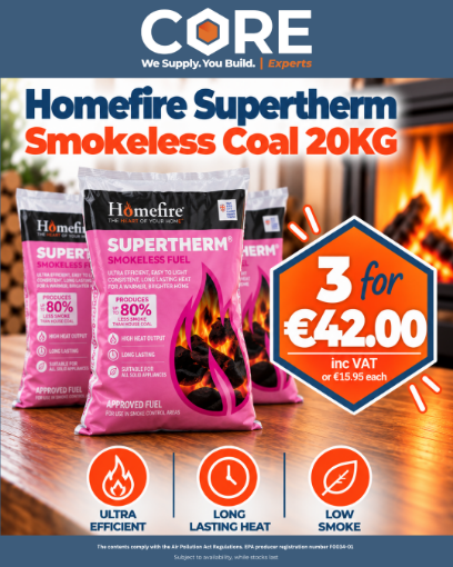 Homefire Supertherm Smokeless Coal 20Kg Bag **3 FOR €42**