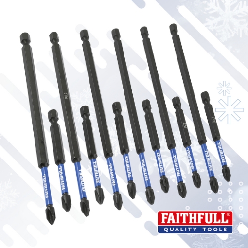 Picture of Faithfull 12 Piece Impact Screwdriver Bit Set
